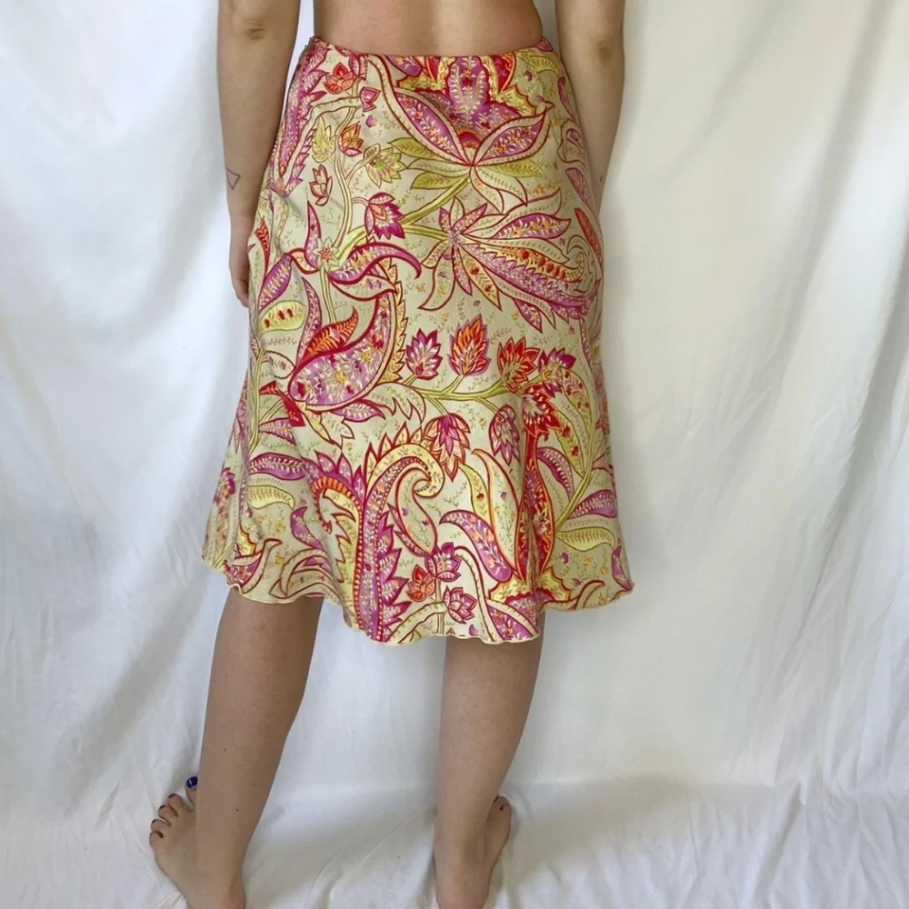 Talbots pink midi paisley skirt - Picture 3 of 3